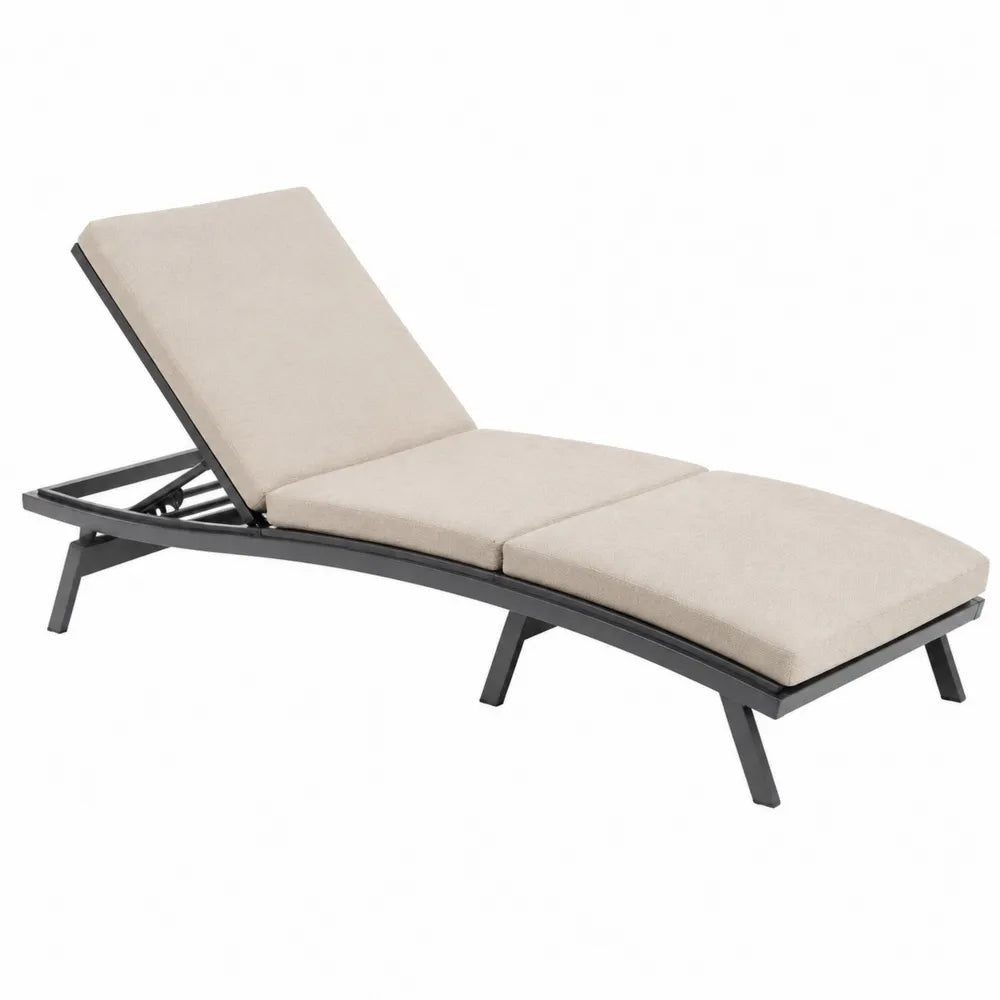 Gartenliege Metall Taupe verstellbar 210 x 70 x 35 cm