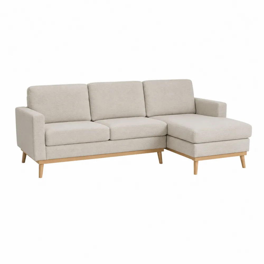 Modulares Ecksofa Beige Stoff Holzrahmen 250cm