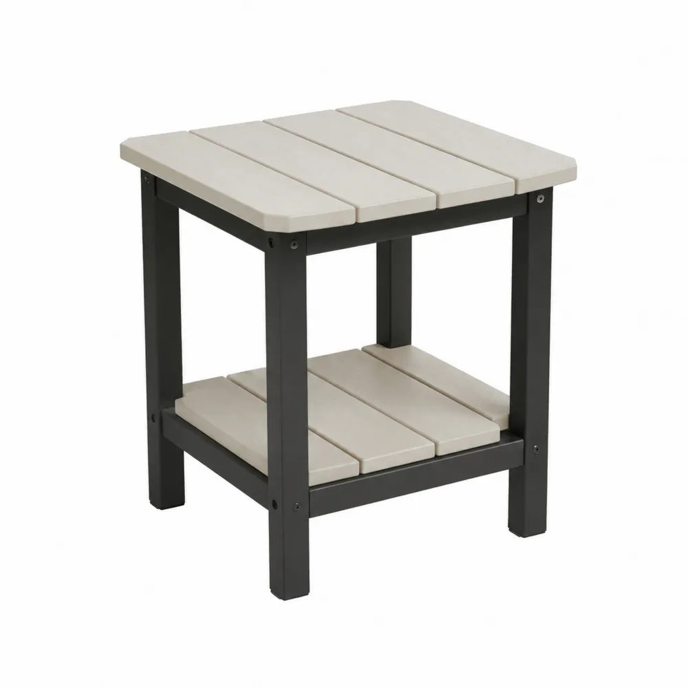 Beistelltisch Aluminium Kunststoff in Holzoptik 45x45x50cm