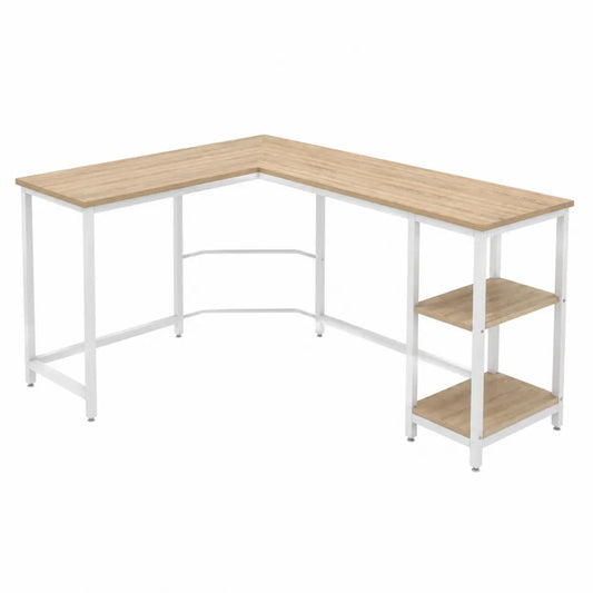 Eckschreibtisch mit Regalen Holz Metall 140x120x75cm